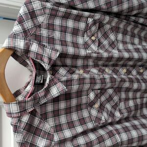 Torrid Size 6 Button Down Plaid Shirt, Grey, White, Black & Pink